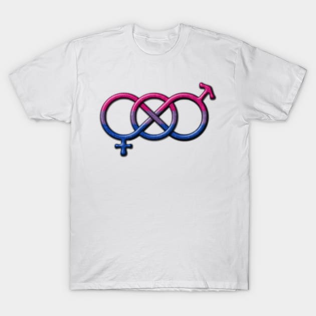 Bisexual Pride Flag Colored Gender Knot Symbol T-Shirt by LiveLoudGraphics